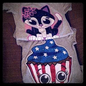 Justice patriotic cupcake and cat t-shirts